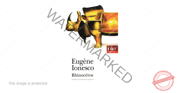 Ionesco, Rhinocéros  résumé acte par acte, personnage et analyse