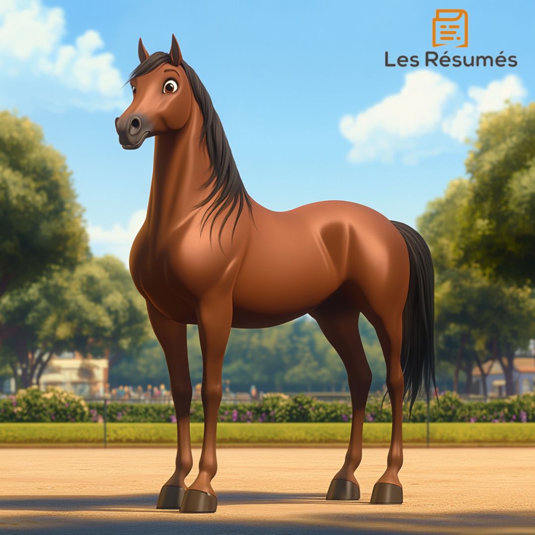 Illustration de Casablanca, le cheval qui gagne la course hippique dans Transport éclair de Horowitz. 