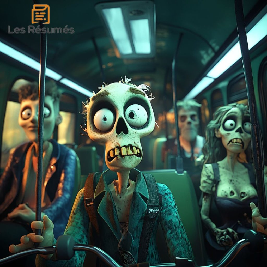 Illustration des différents passagers du Bus de Nuit dans la nouvelle du recueil La Photo qui tue d'Horowitz. 