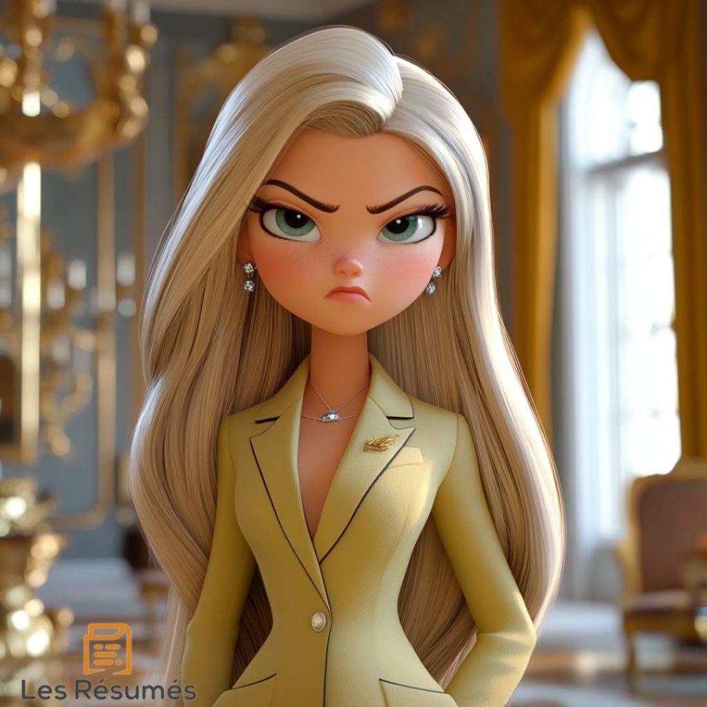 Illustration d'Harriet, la personnage arrogante et vénale de L'Horrible rêve d'Harriet dans le recueil de La Photo qui tue d'Anthony Horowitz. 