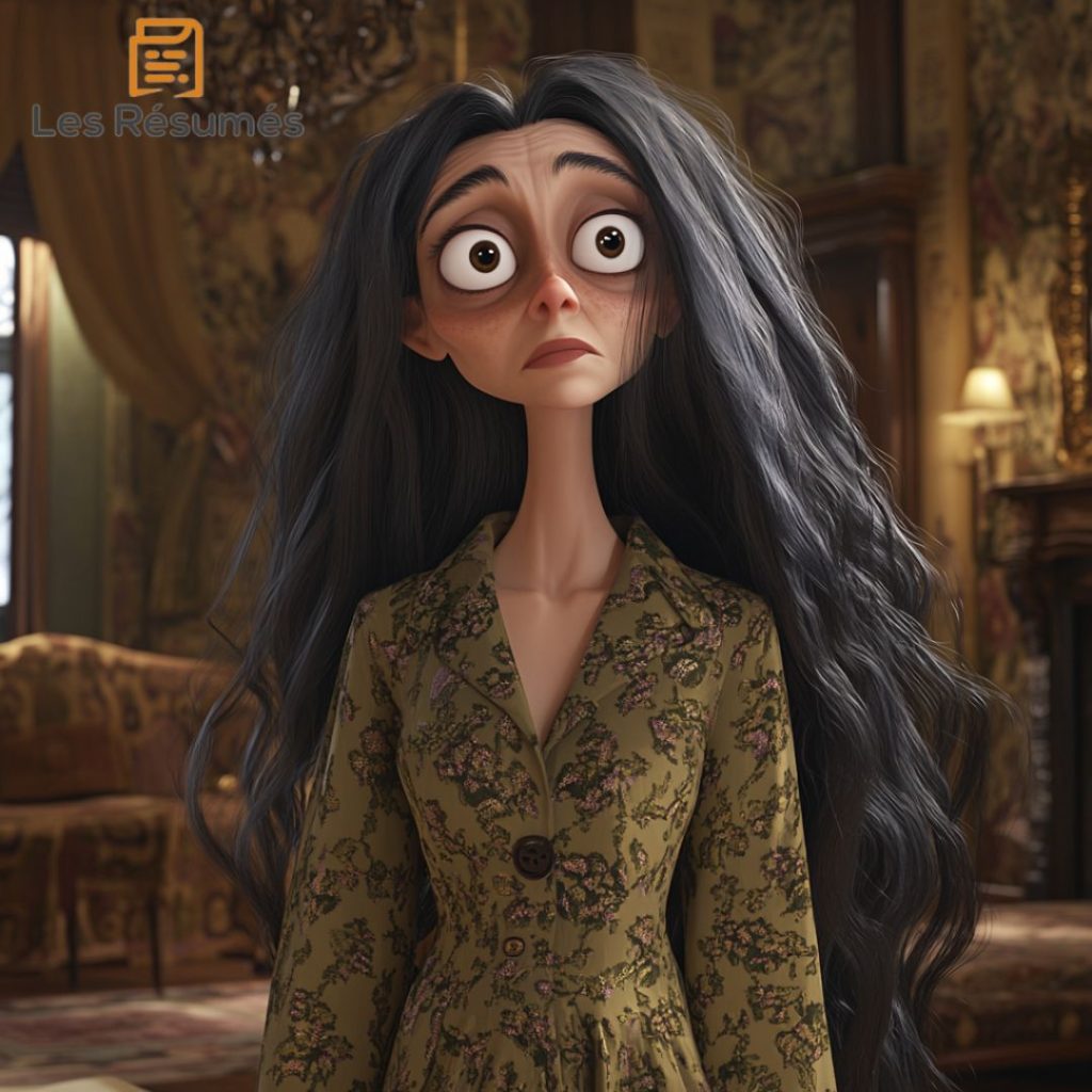 Illustration de la mère d'Harriet qui semble être complètement distante et déconnectée de sa fille. 