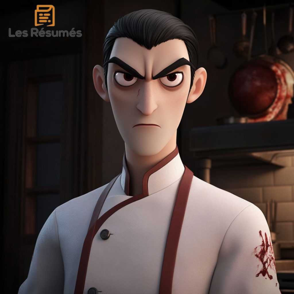 Illustration du cuisinier japonais qui va s'occuper d'Harriet pour la proposer au menu du restaurant "Le Gourmet à la Scie"