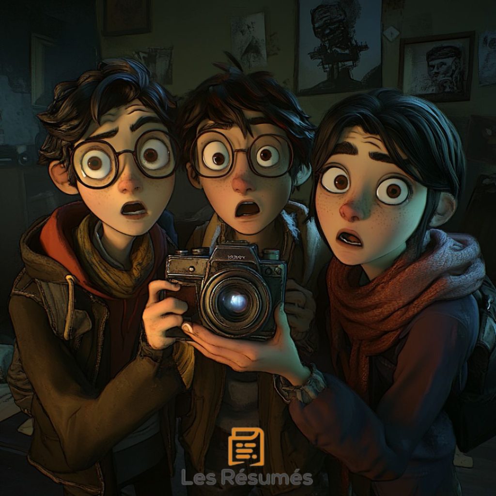 Illustration des anciens locataires qui ont capturé accidentellement une entité maléfique dans l'appareil photo. 