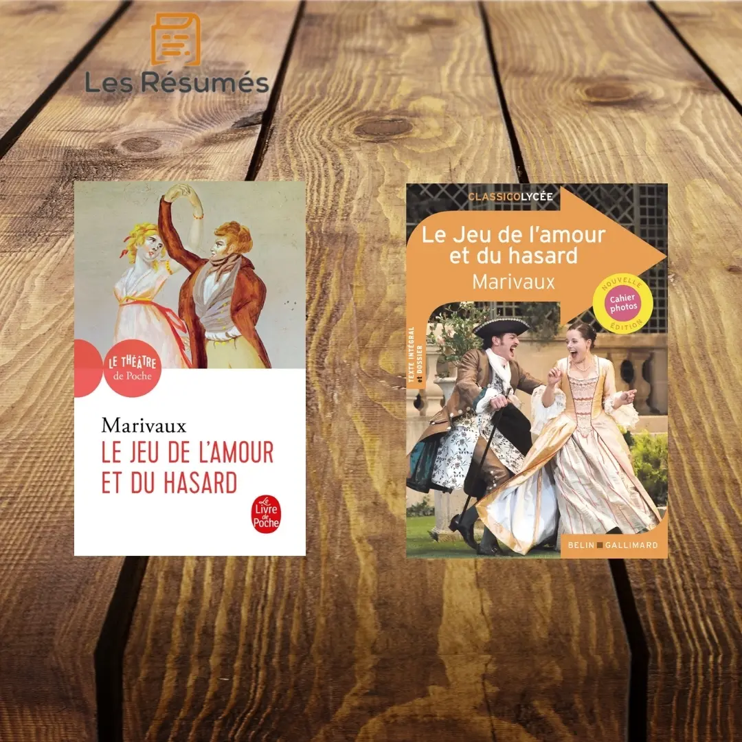 Couverures du jeu de l'amour et du hasard de Marivaux.