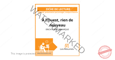 Page de couverture illustrée pour la fiche de lecture LesRésumés.com sur A l'Ouest, rien de nouveau d'Erich Maria Remarque.