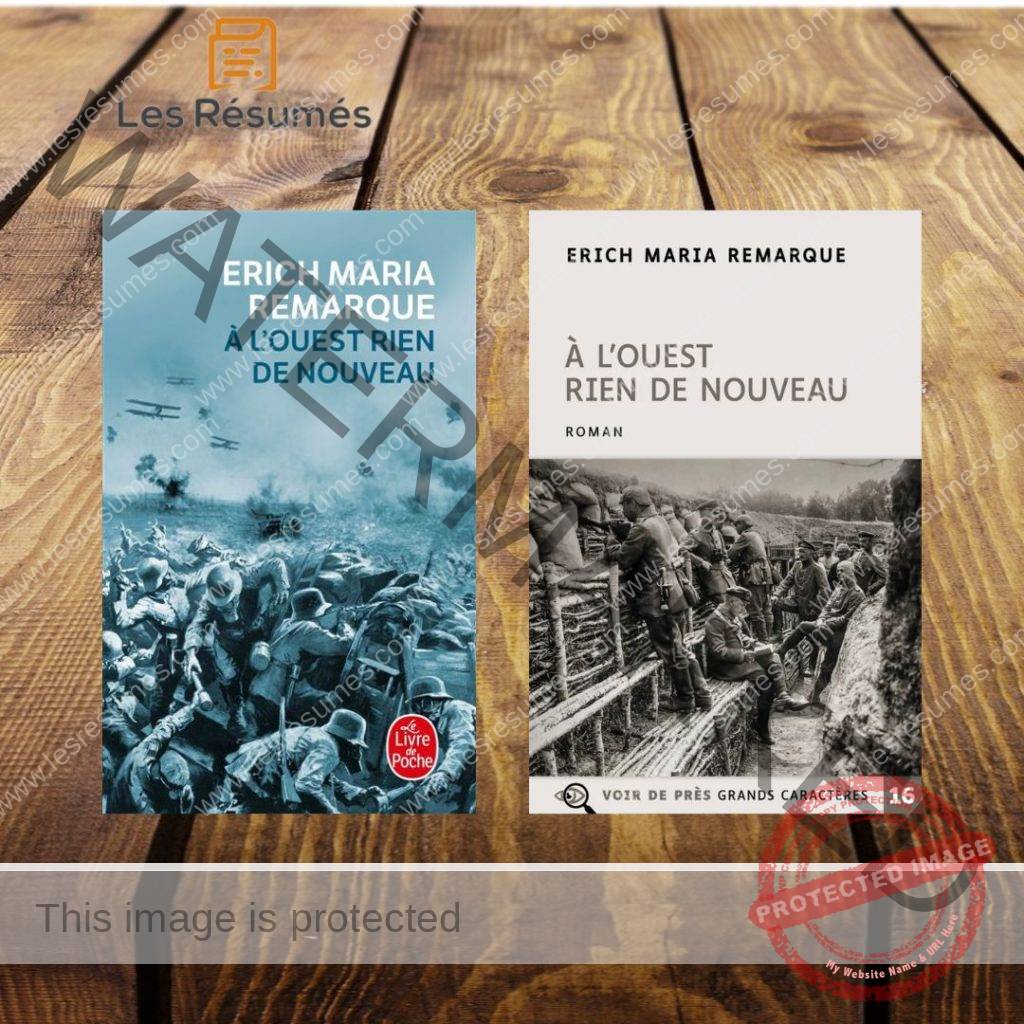 Pages de couvertures de A l'Ouest, rien de nouveau de Erich Maria Remarque.
