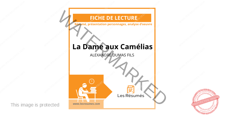Illustration fiche de lecture d'Alexandre Dumas fils pour la pièce de théâtre La Dame aux Camélias