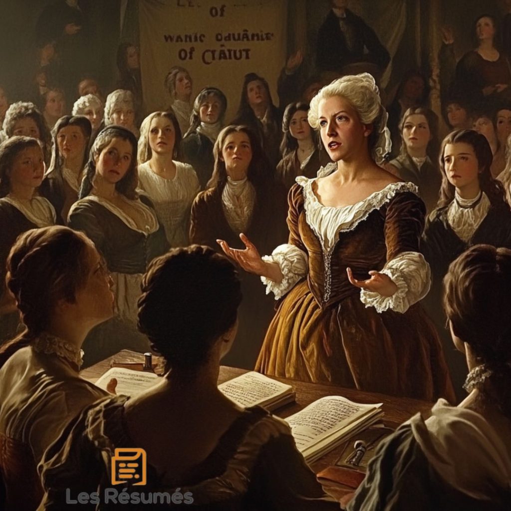Illustration de femmes en train de discuter dans des salons littéraires.
