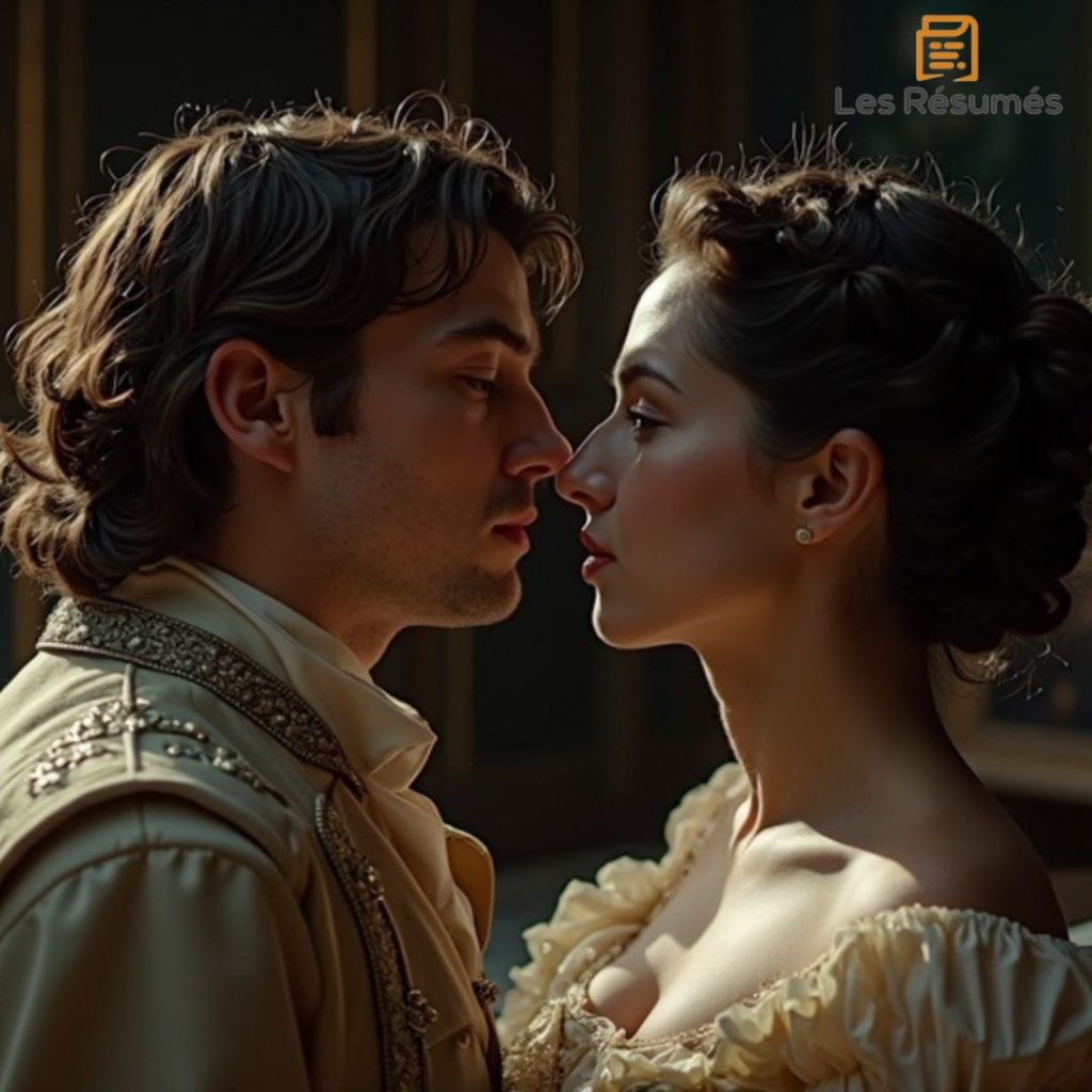 Photographie sensuelle de Manon Lescaut avec le Chevalier Des Grieux.