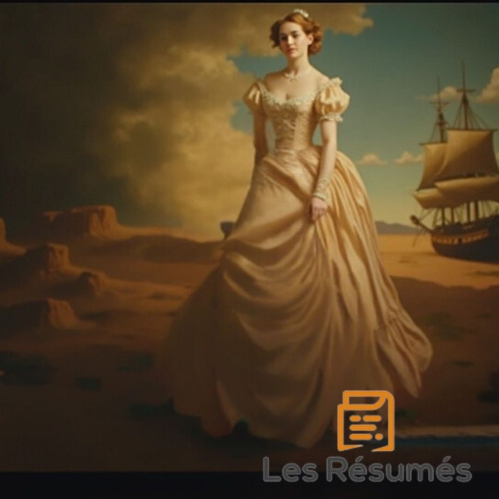 Illustration type peinture de Manon Lescaut au moment où elle arrive en Louisiane.