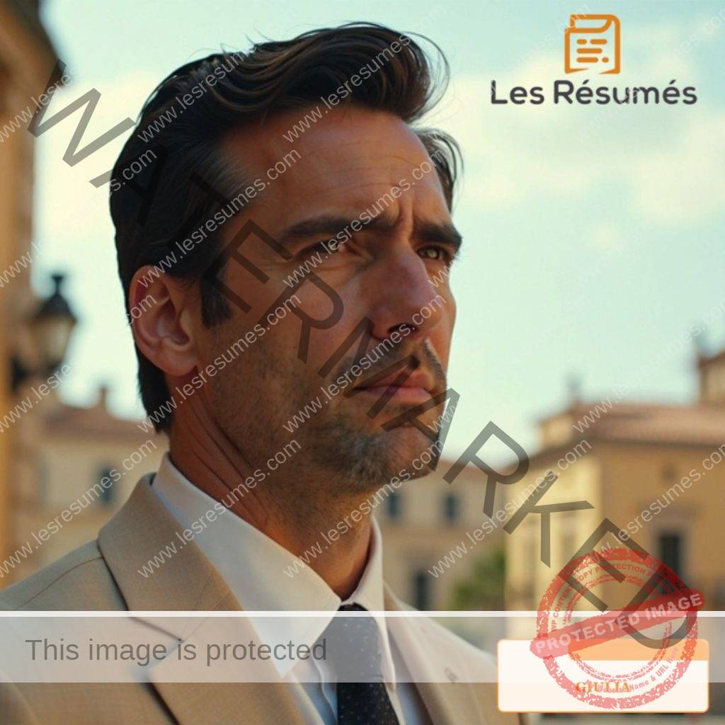 Photo d'Aldo, prétendant sicilien de Giulia, qui représente le confort et le côté pratique du mariage. 