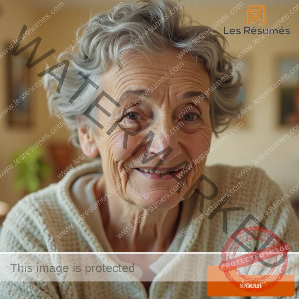 Photo de la mère de Sarah, un modèle de force et de résilience puisqu'elle a elle-même subit un cancer du sein. 