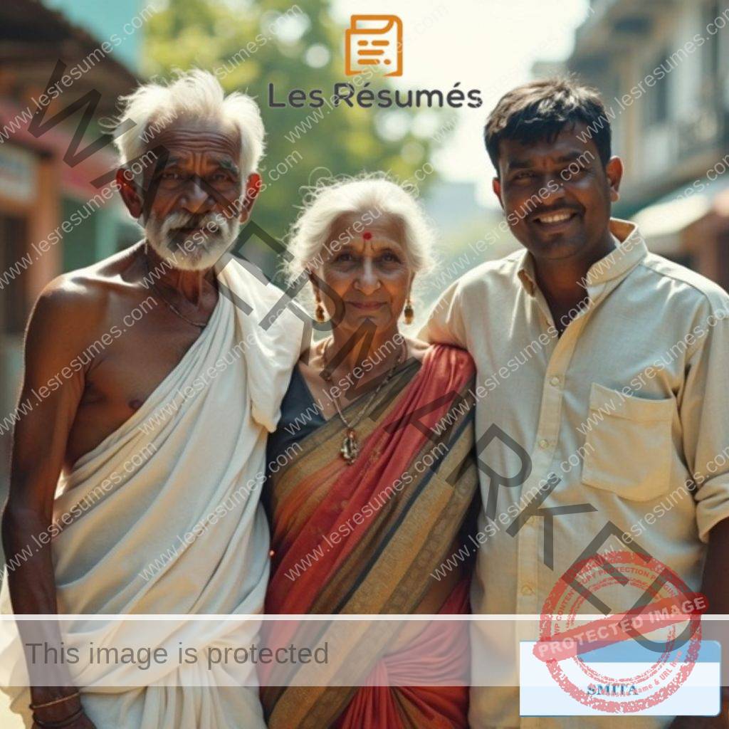 Photo des membres de la famille de Smita à Chennai. 