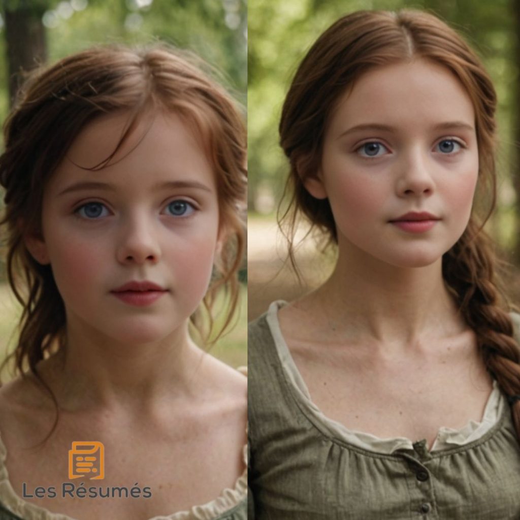 Photo d'Azelma, au début et à la fin de l'histoire dans Les Misérables. 