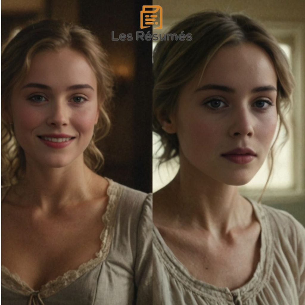 Photo de Fantine, la mère de Cosette, au début et à la fin du roman de Victor Hugo. 