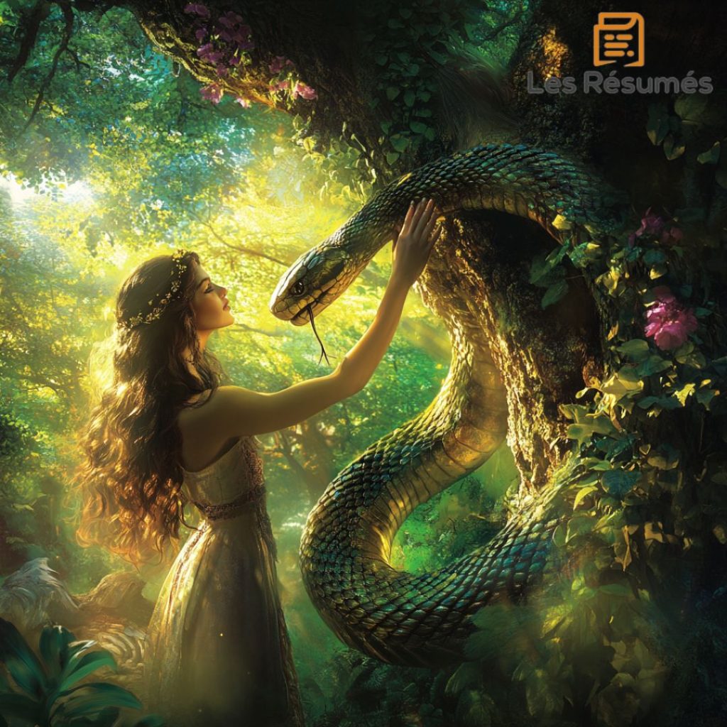 Photographie du serpent dans la bible qui séduit Eve, similaire au serpent dans l'épopée de Gilgamesh qui vole l'herbe de jouvence.