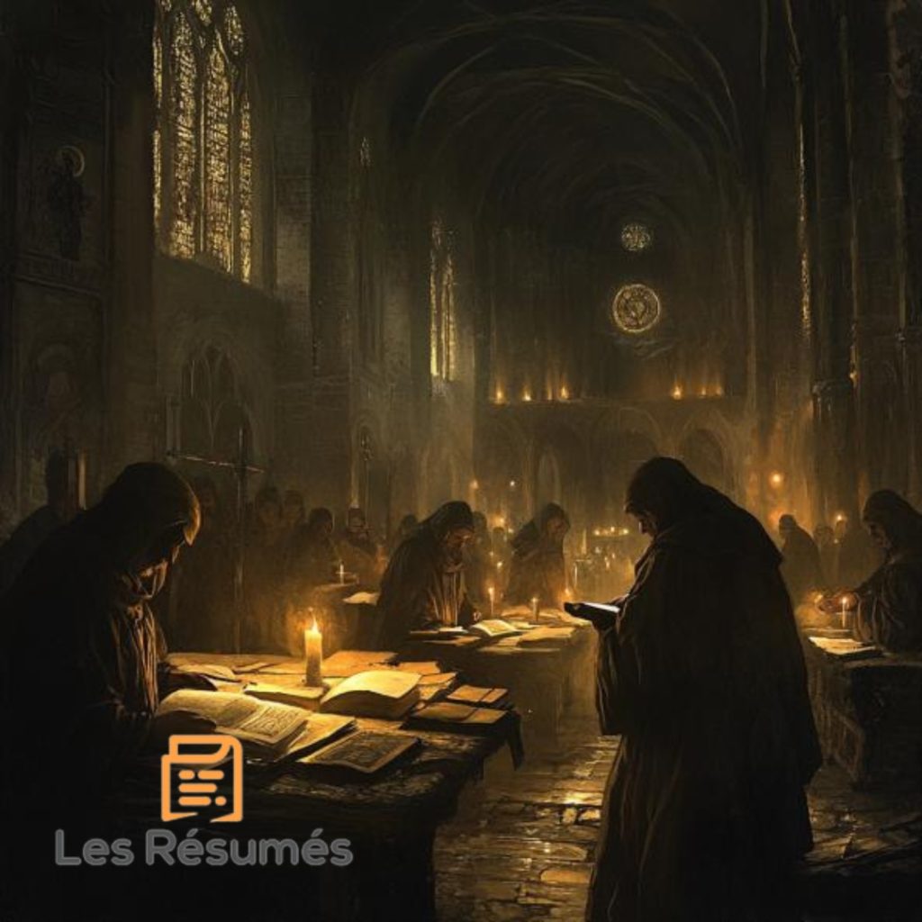 Image des moines au 10ème siècle pour l'écriture des textes en latin pour notre article sur auteur français 