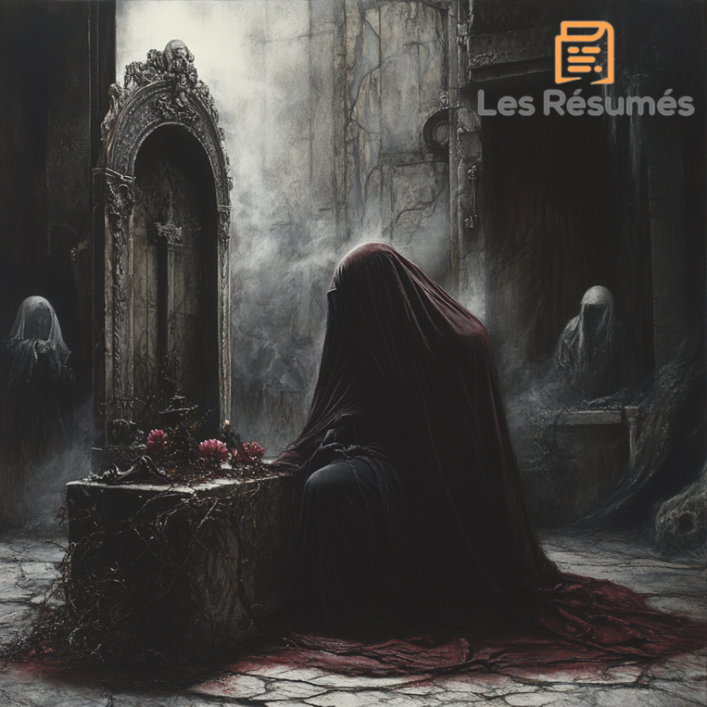 Illustration symbolisant la mort et le sacrifice dans ce résumé d'Antigone de Jean Anouilh.