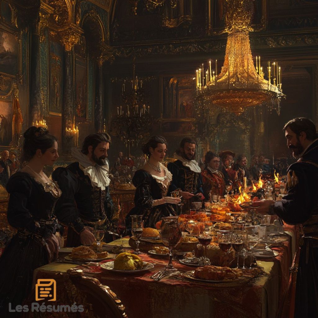 Portrait des convives du château. 