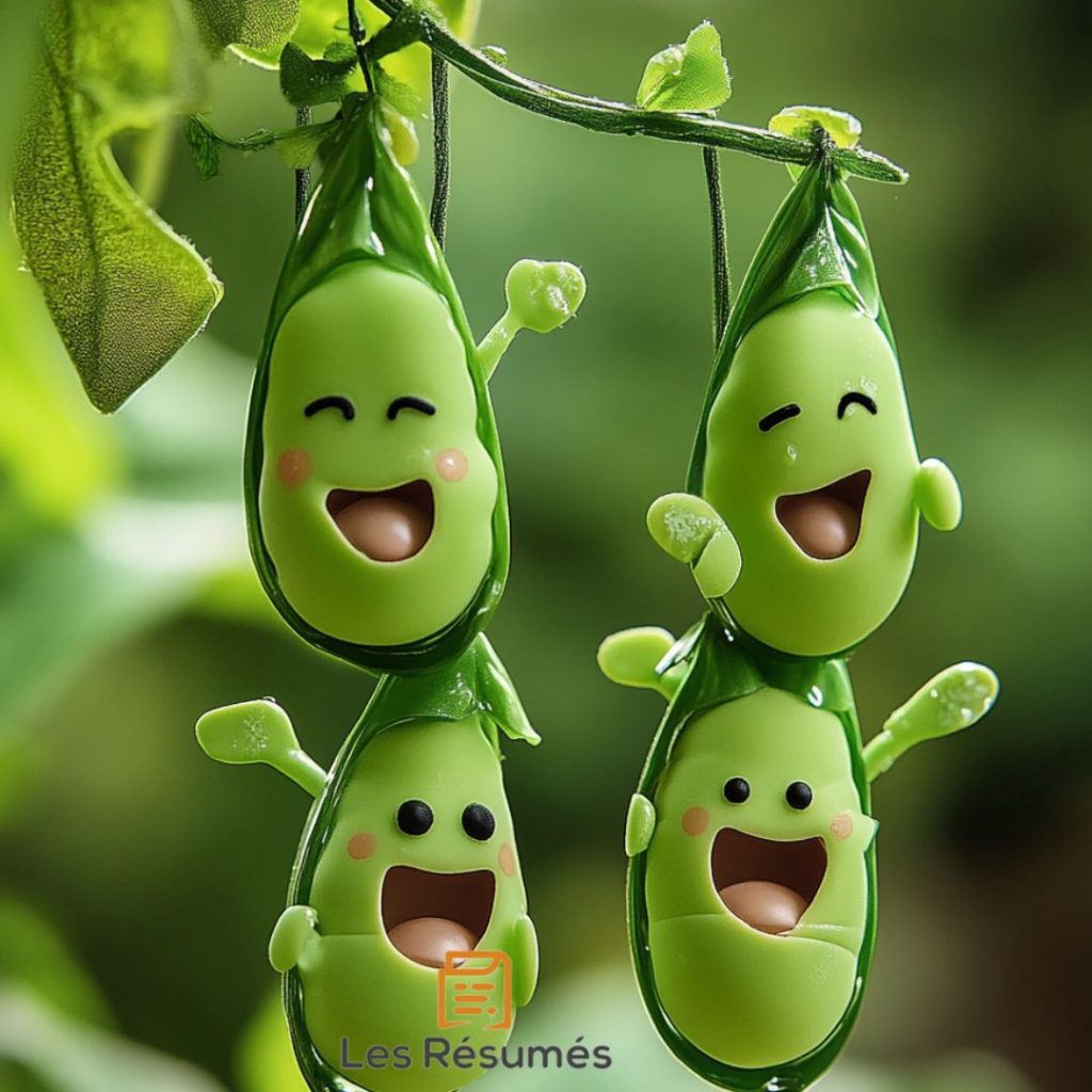 Image des petits pois de manière originale et créative.