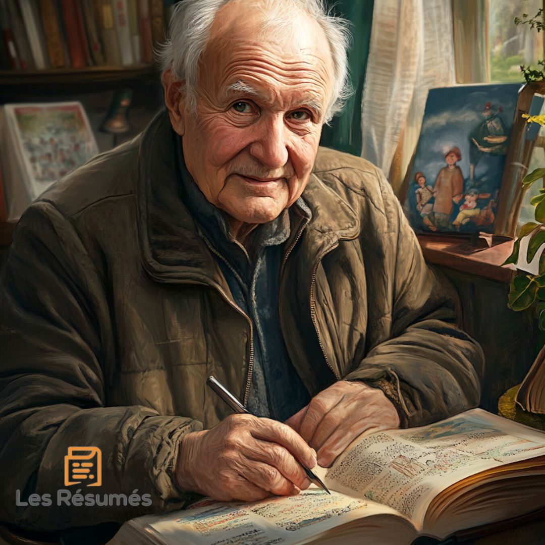 Photo du Vieux Monsieur qui raconte des histoires imaginaires au petit garçon malade.