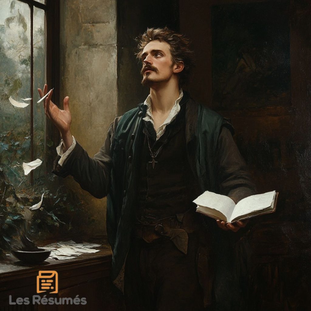 Portrait d'un poète, illustrant notre résumé du conte d'Andersen : La plume et l'encrier. 