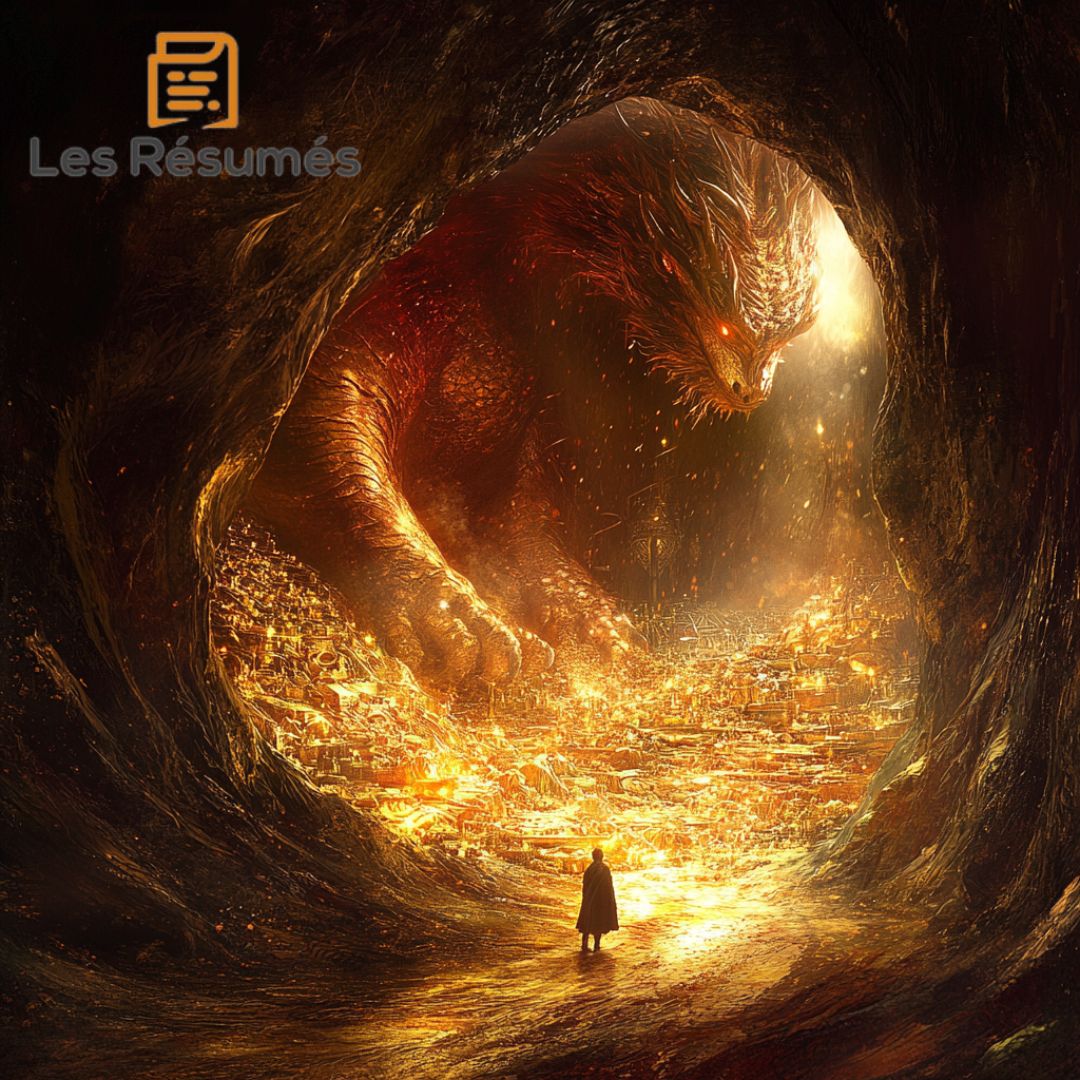 Smaug, le dragon, face à Bilbo Le Hobbit dans la montagne solitaire, moment crucial du résumé.