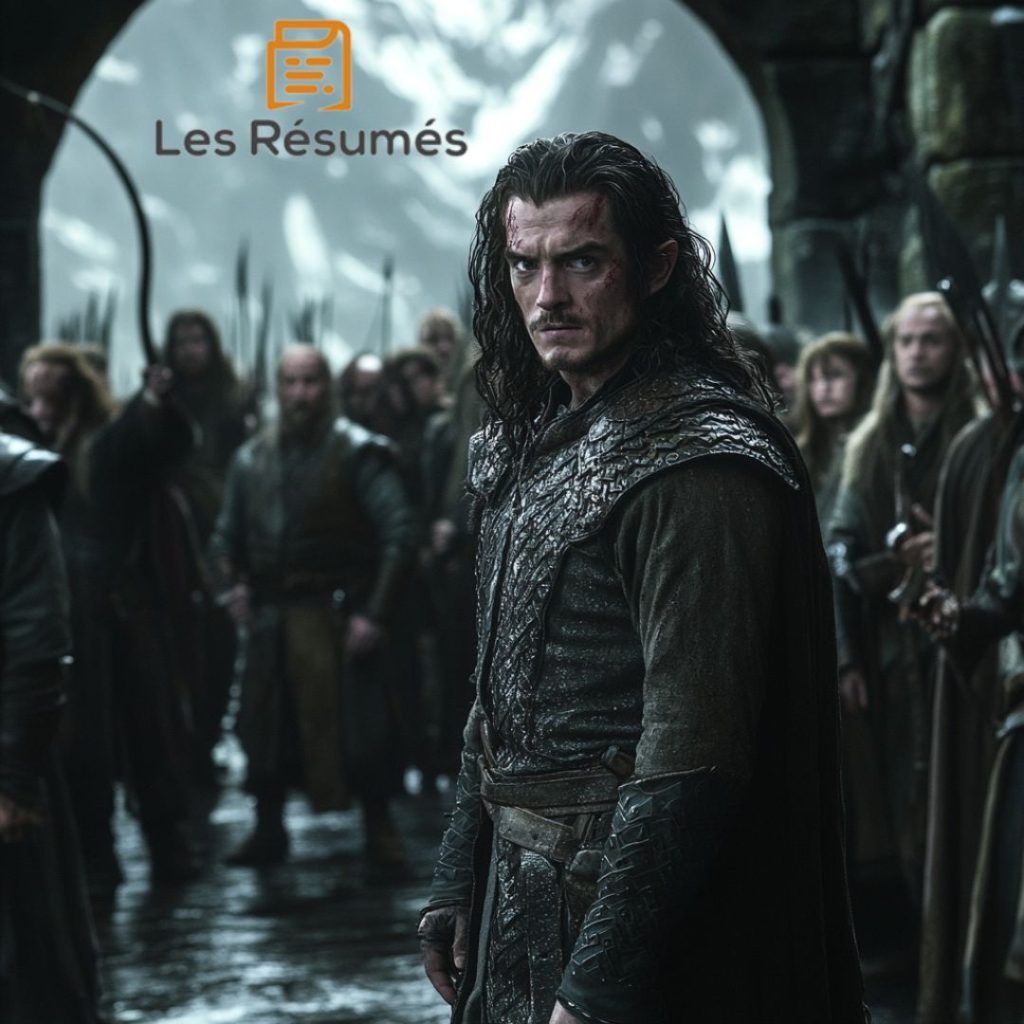 Bard, chef de la ville du Lac, se prépare à la bataille des Cinq Armées, autre moment épique de ce résumé sur Le Hobbit.