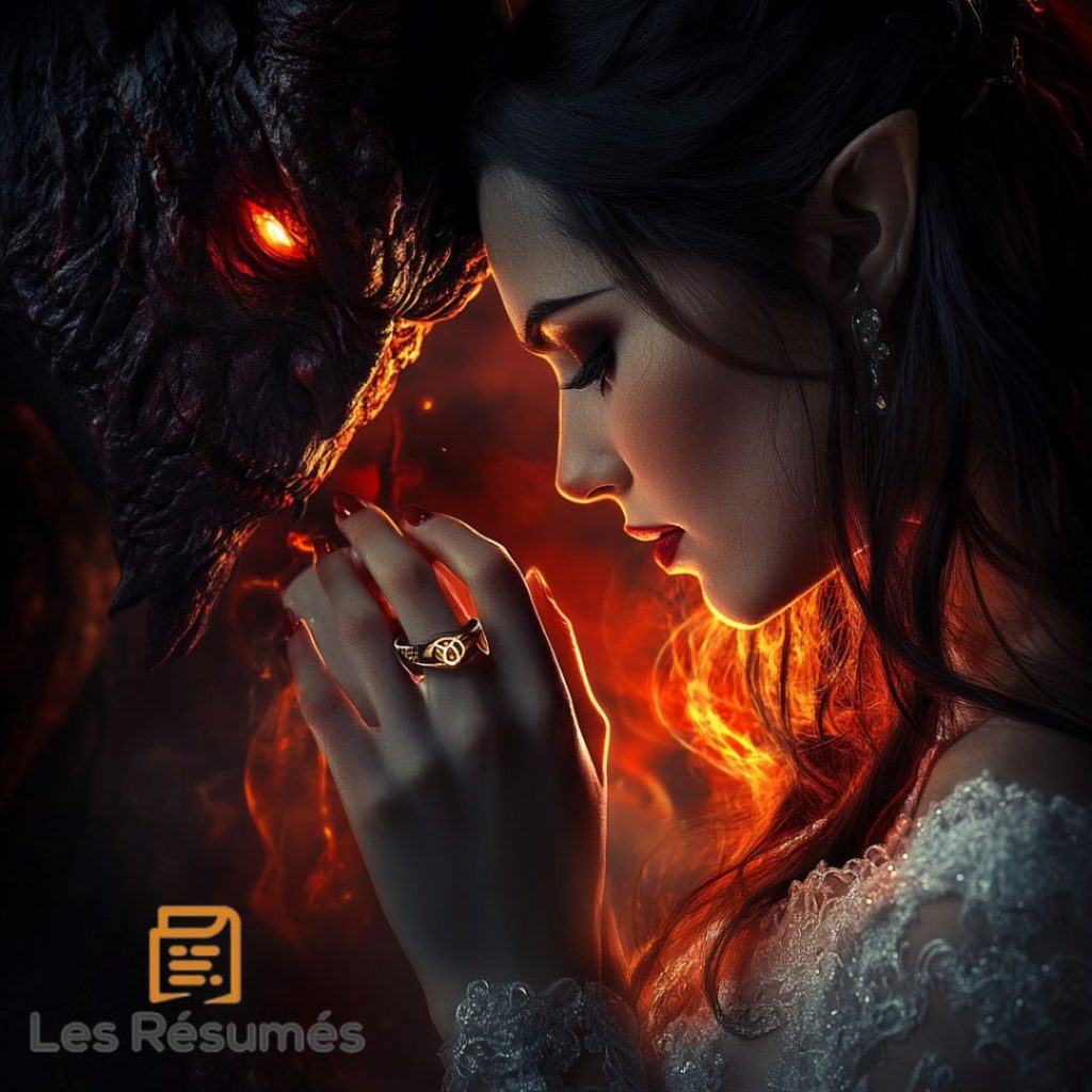 Le mal et une mystérieuse Elfe, illustrant l’influence maléfique de l'Anneau Unique.