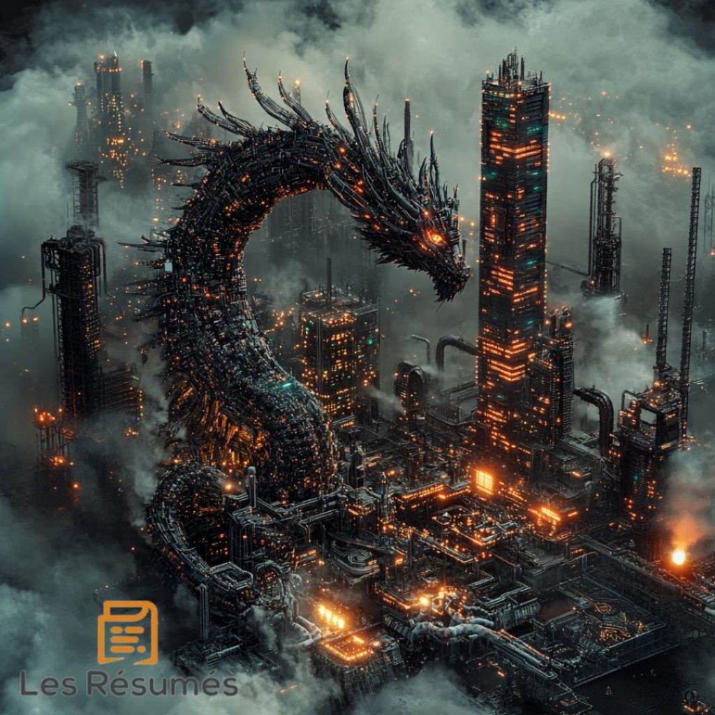 Un dragon mécanique protégeant les entreprises multinationales, rappelant l'immense danger que représente Smaug, gardien du trésor d'Erebor.