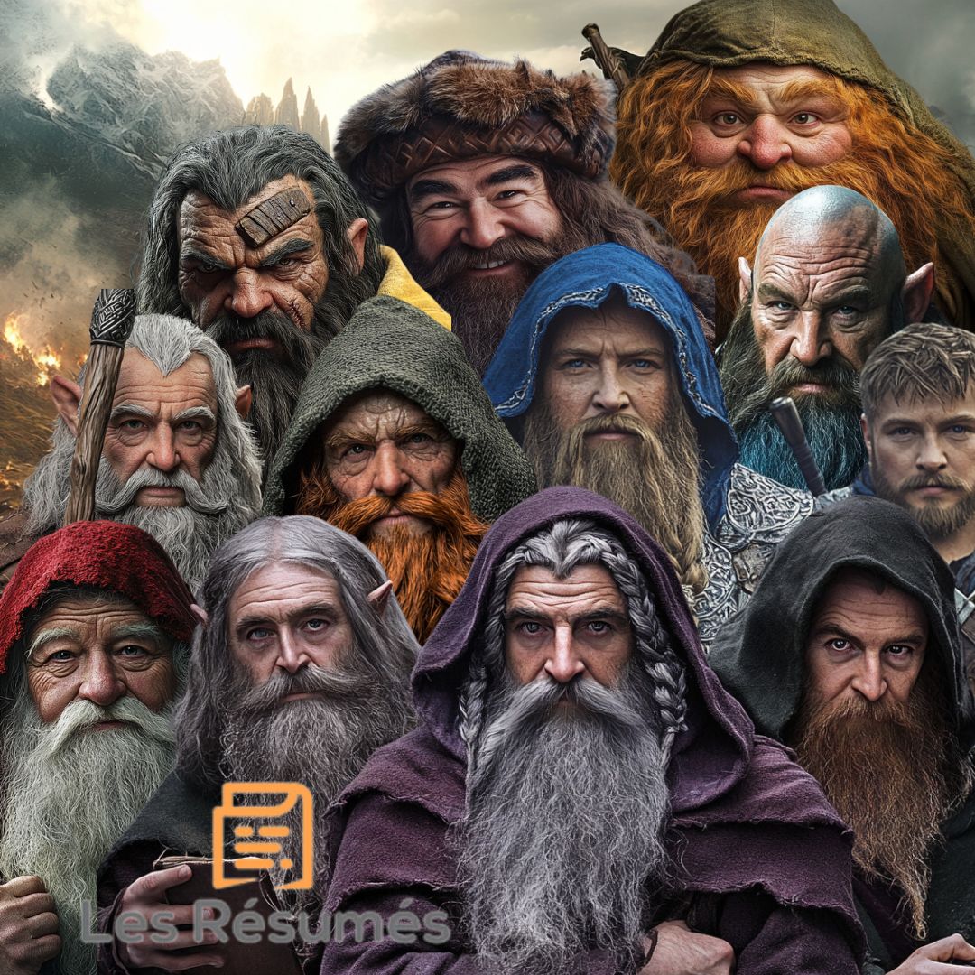La troupe de nains dans Le Hobbit.