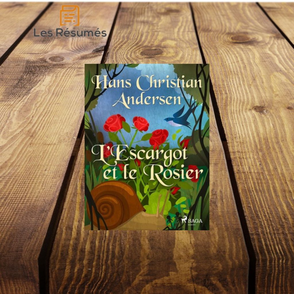 Première page de garde de L'escargot et le rosier de Hans Christian Andersen. 
