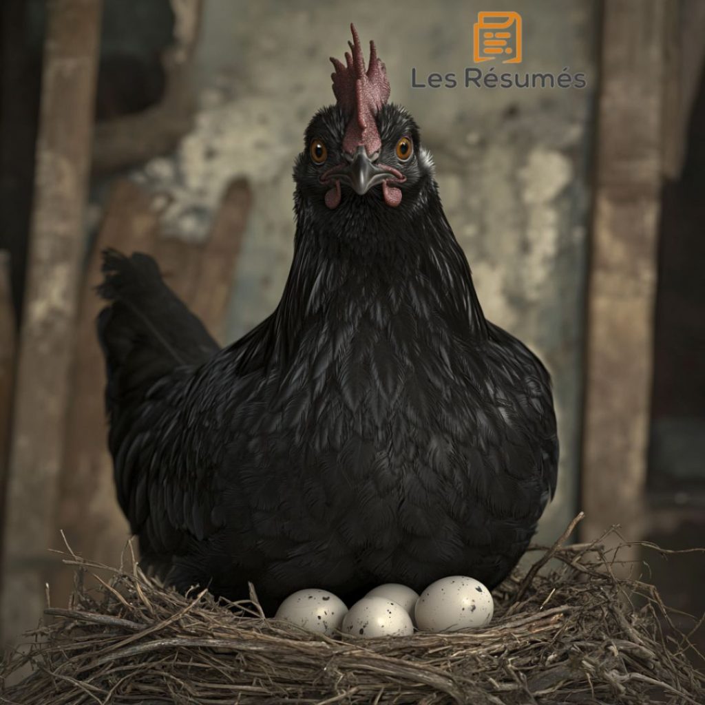 Photographie de Kikine, la poule noire du Conte de Bel-Gazou. 
