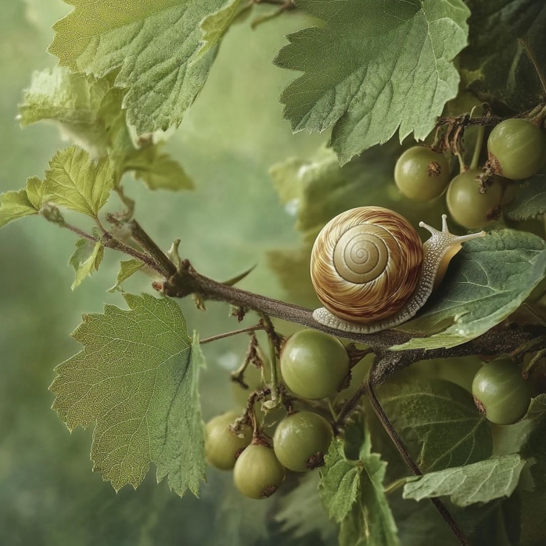 Photographie de la jeune fille escargot. 