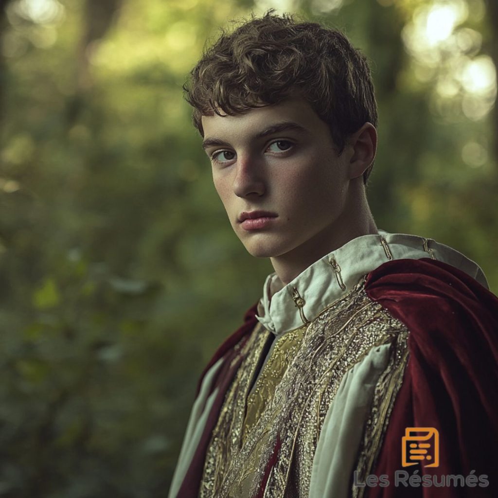 Photographie du fils du roi qui cherche d'où vient le son de la cloche. 