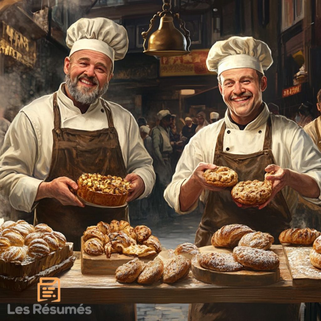Photographie du pâtissier et de son rival. 