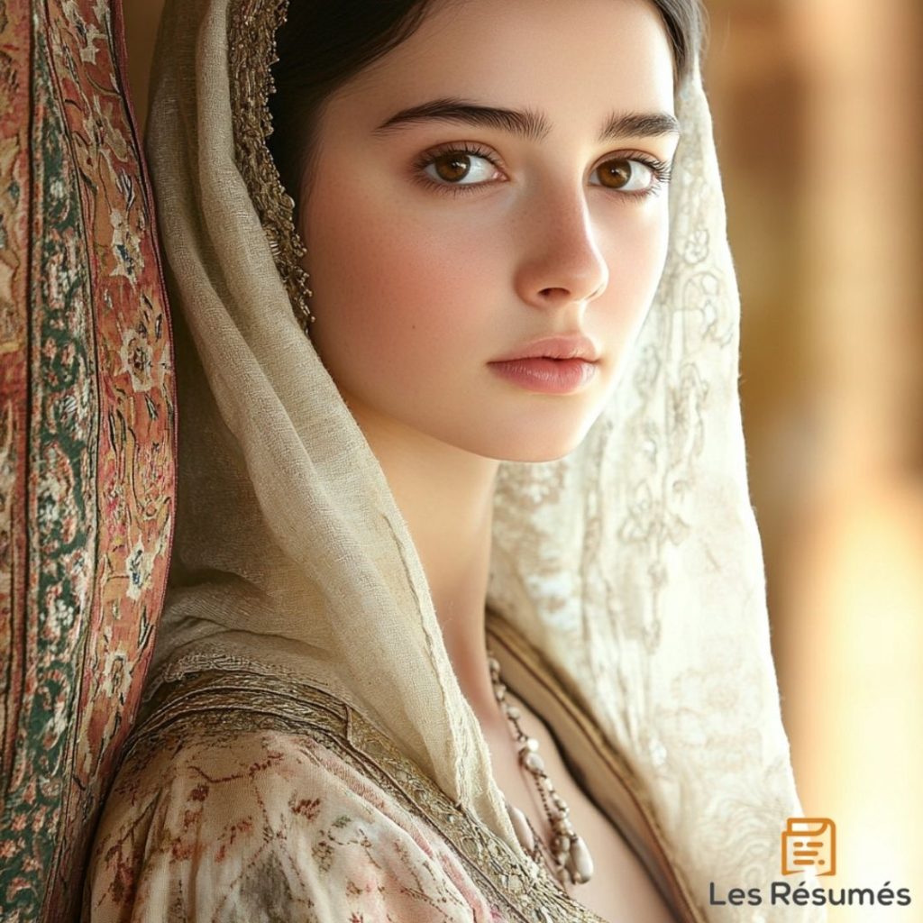 Photographie de la princesse turque que le fils du marchand doit épouser. 