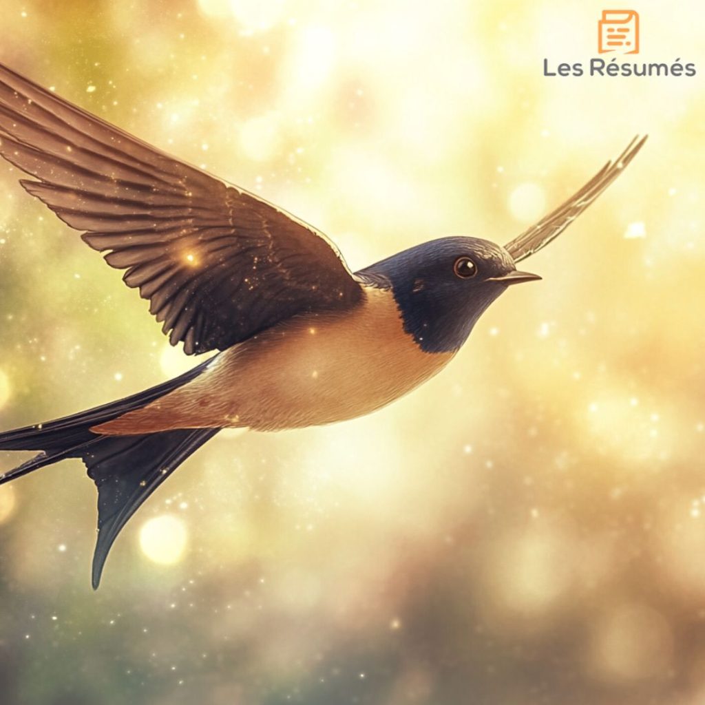 Illustration de l'hirondelle symbole de liberté. 