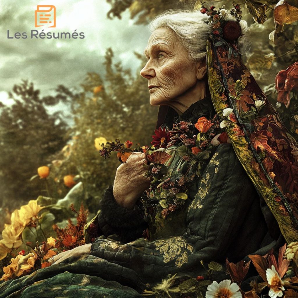 Photo de la vieille magicienne qui souhaite garder Gerda  dans son jardin pour l'éternité. 