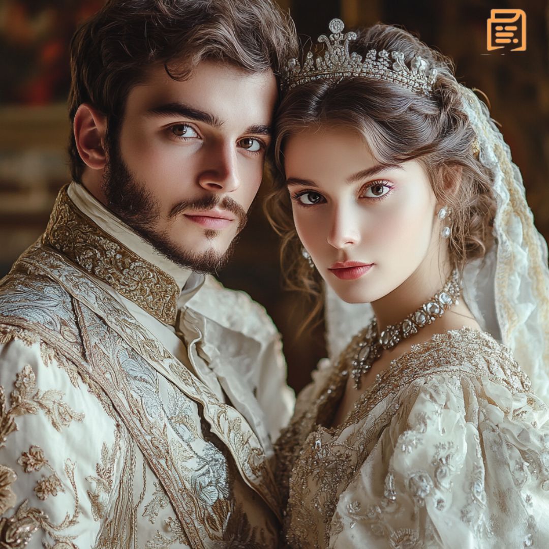 Photographie du prince et de la princesse dans le conte d'Andersen. 