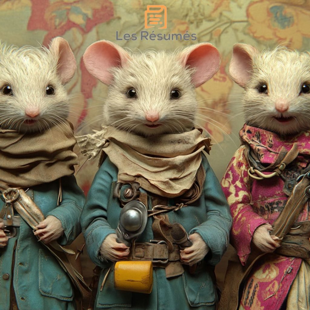 Illustration des Trois jeunes souris qui explorent le monde. 