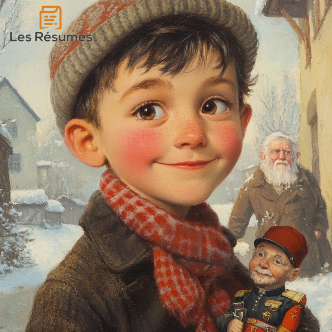 Illustration du petit garçon avec sn soldat de plomb.