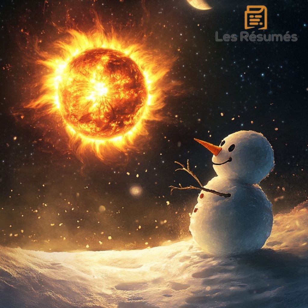Photo du Soleil et de la Lune vus par Le Bonhomme de Neige. 