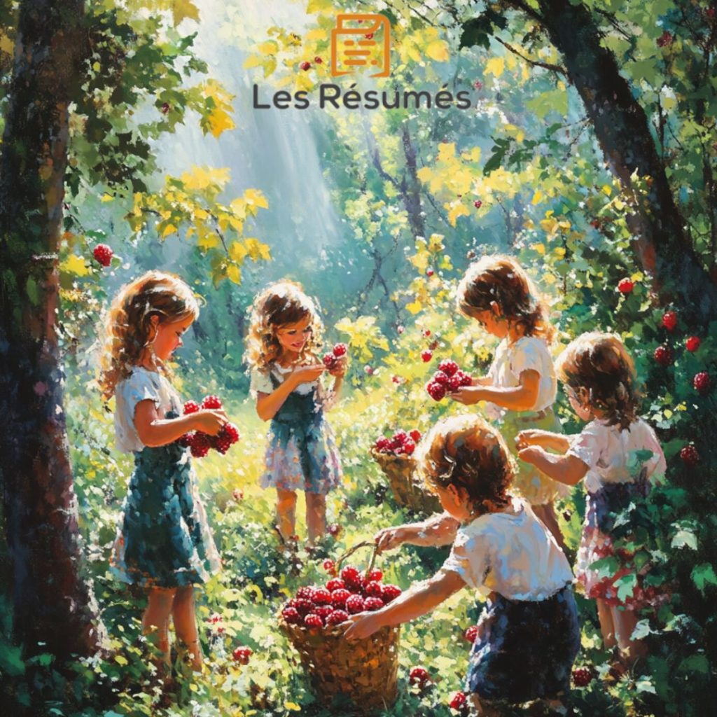 Illustration des enfants dans la forêt. 