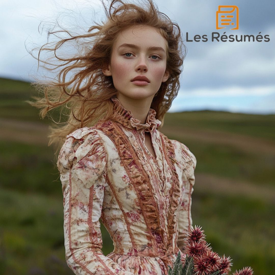 Photographie de la jeune fille écossaise qui demande au fils du propriétaire une fleur de chardon. 