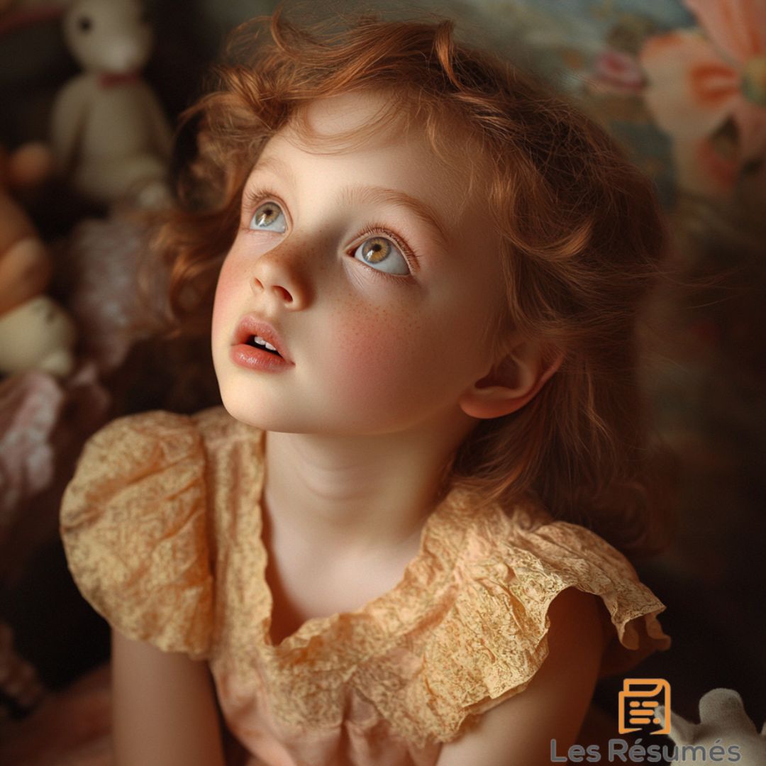 Photographie d'Ida en plein dans son monde imaginaire, en train d'écouter les contes de l'étudiant. 