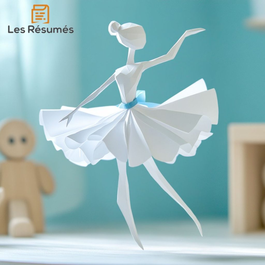 Illustration de la danseuse en papier. 