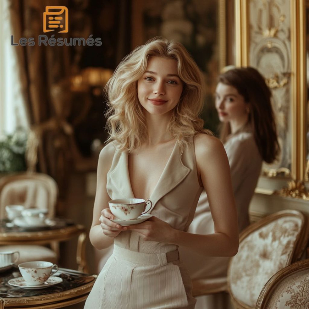 Photo de la femme blonde qui séduit l'homme par son naturel. 