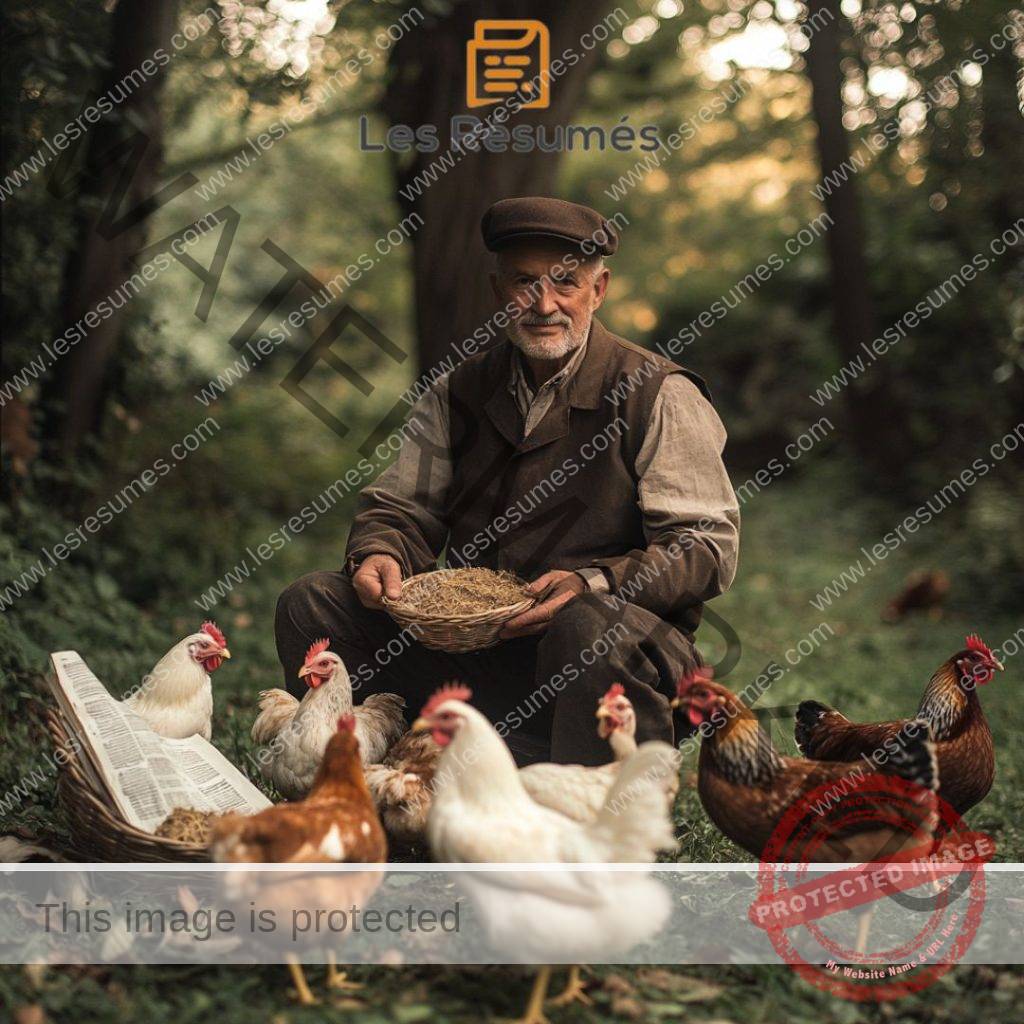Photo de l'homme aux poules dans Le Renard. 