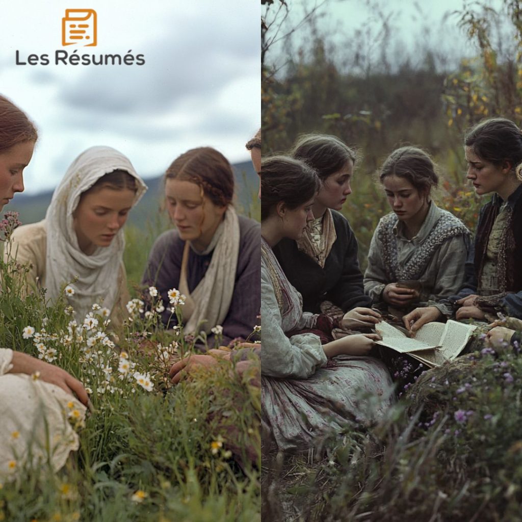 Photographie des autres femmes du groupe qui recherchent des réponses dans les signes de la nature.